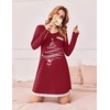 Ekouaer Womens Long Sleeve Nightgowns V Neck Sleepshirts Lace Nightshirts(Christmas Tree)