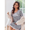 Ekouaer Womens Long Sleeve Nightgowns V Neck Sleepshirts Lace Nightshirts(Coffee Cup Print)