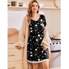 Ekouaer Womens Long Sleeve Nightgowns V Neck Sleepshirts Lace Nightshirts(Constellation)