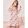 Ekouaer Womens Long Sleeve Nightgowns V Neck Sleepshirts Lace Nightshirts(Pink Sheep)