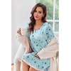 Ekouaer Womens Long Sleeve Nightgowns V Neck Sleepshirts Lace Nightshirts(Star Print)