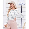 Ekouaer Womens Mesh Long Sleeve Tops Fall Fashion Crew Neck Slim Fit Shirts(Blue White)