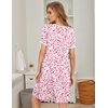 Ekouaer Womens Nightgown Short Sleeve Sleepwear Soft Pleated Sleepshirt(Flowers Pink)