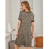 Ekouaer Womens Nightgown Short Sleeve Sleepwear Soft Pleated Sleepshirt(Leopard)