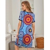 Ekouaer Womens Nightgown Short Sleeve Sleepwear Soft Pleated Sleepshirt(Mix Blue)