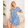 Ekouaer Womens Nightgown Short Sleeve Sleepwear Soft Pleated Sleepshirt(Star Moon)