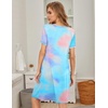 Ekouaer Womens Nightgown Short Sleeve Sleepwear Soft Pleated Sleepshirt(Tiedye)