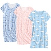 Moon Star/Blue White Moon/Pink Flower